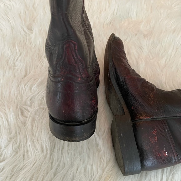 Vintage Lucchese oxblood ostrich leather boots - Picture 7 of 12